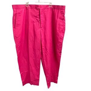 Stacy Adams Chino Pants Mens 46 x 32 Dark Pink Linen Blend Light Casual Date